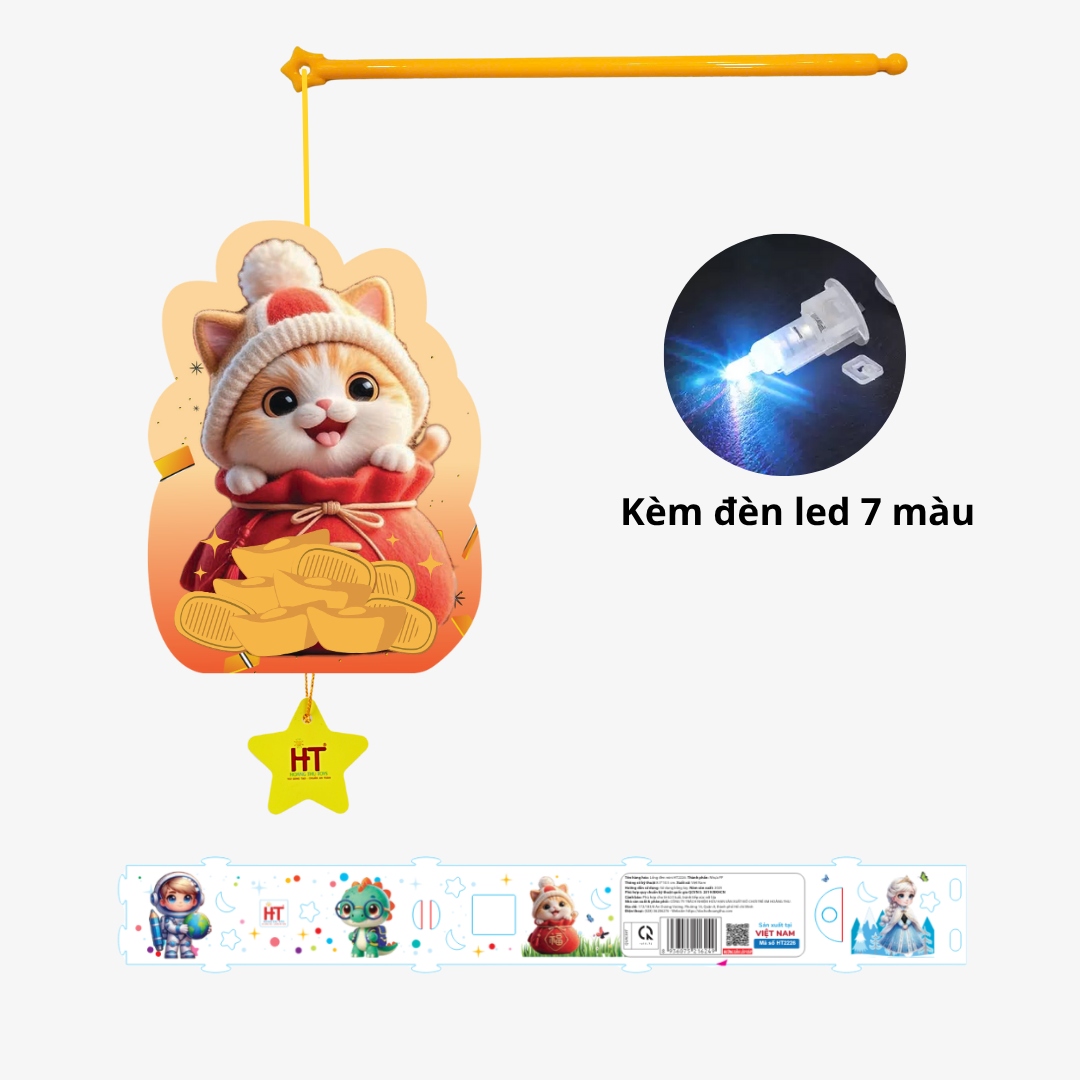 Lồng đèn 2 mảnh mini mèo túi vàng HT2226